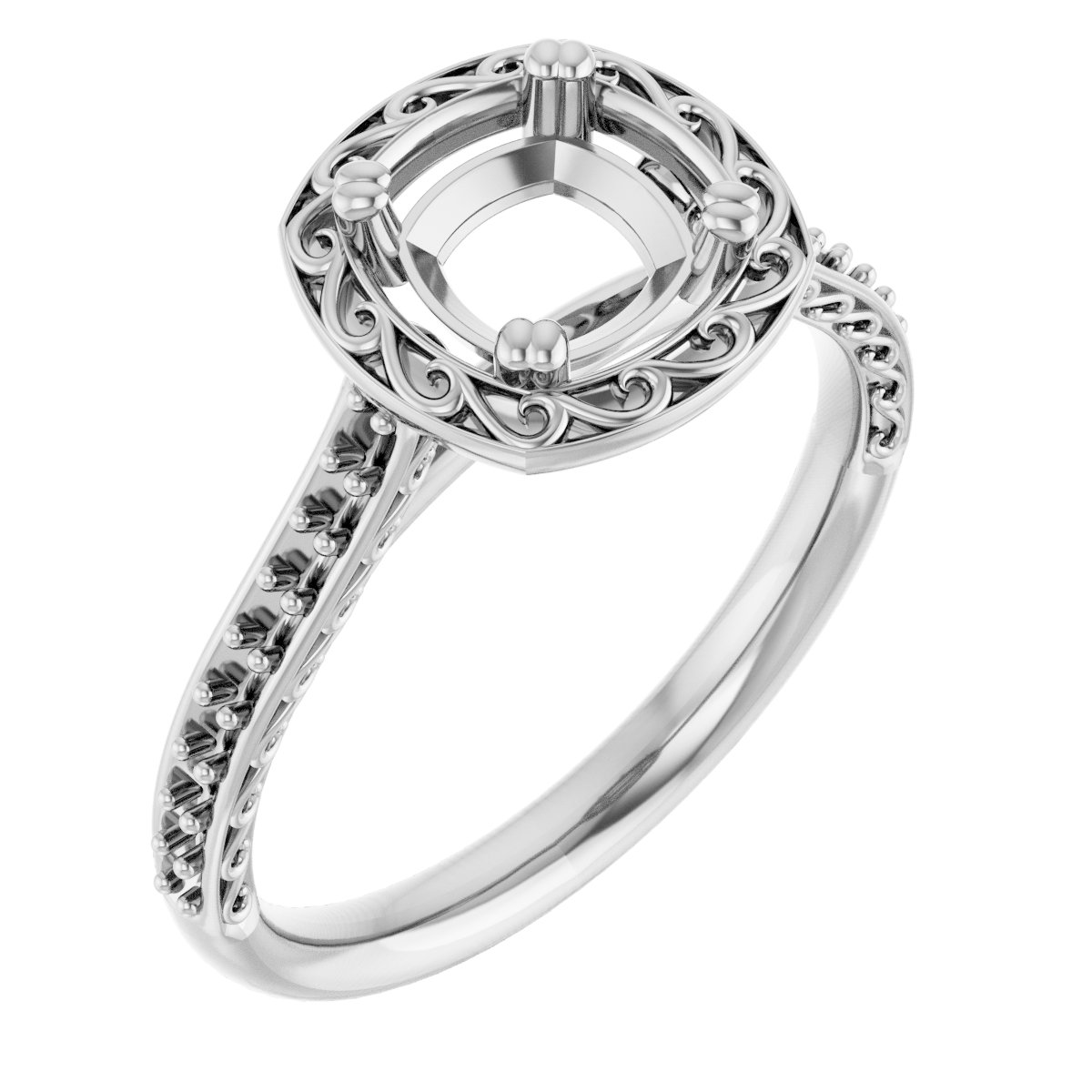 Twin-Prong Accented Engagement Ring