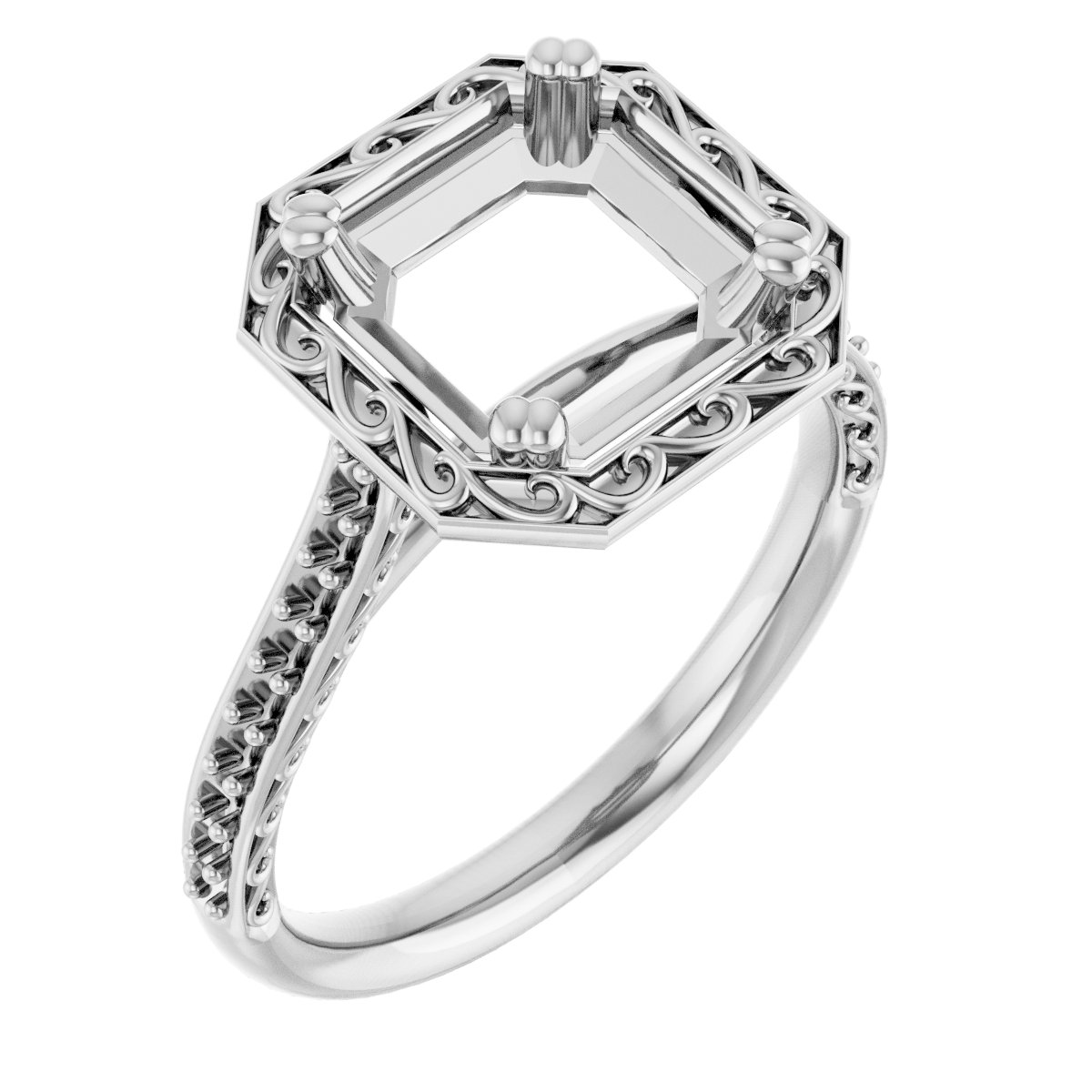 Twin-Prong Accented Engagement Ring