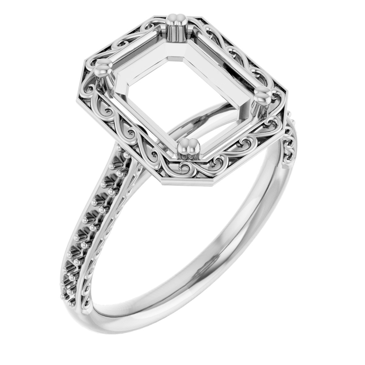 Twin-Prong Accented Engagement Ring