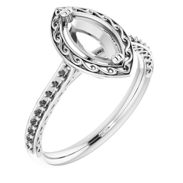 Twin-Prong Accented Engagement Ring