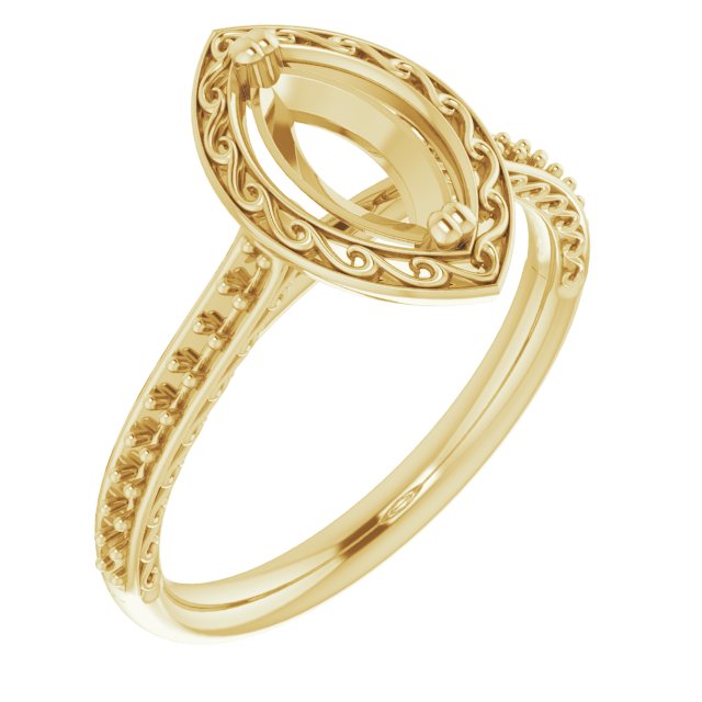 Twin-Prong Accented Engagement Ring