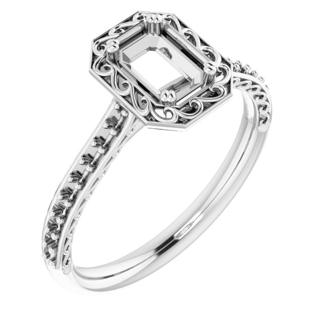 Twin-Prong Accented Engagement Ring
