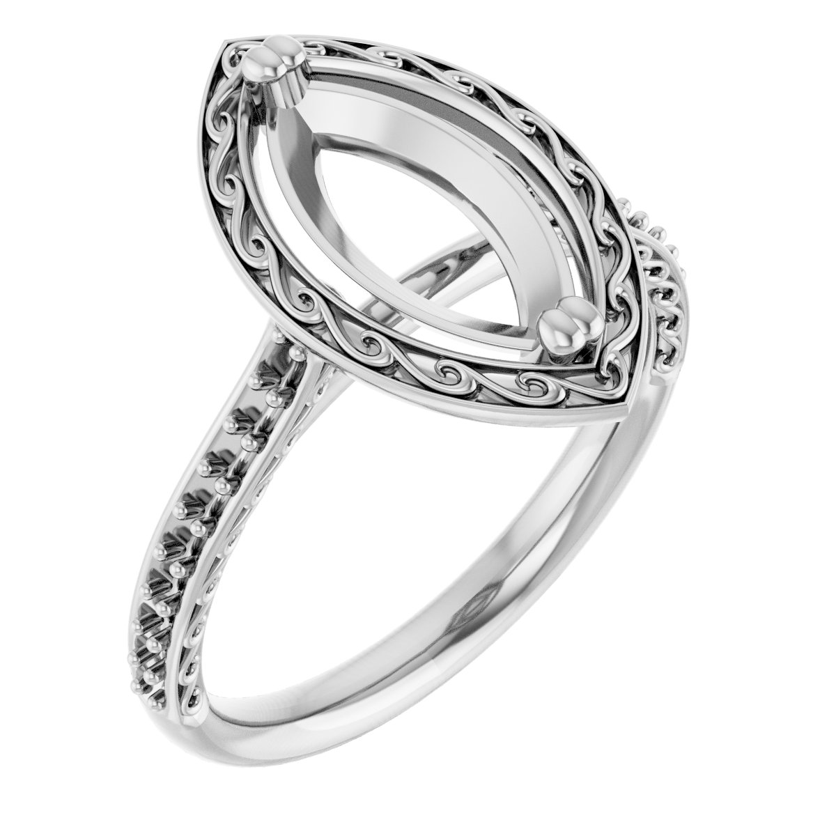 Twin-Prong Accented Engagement Ring