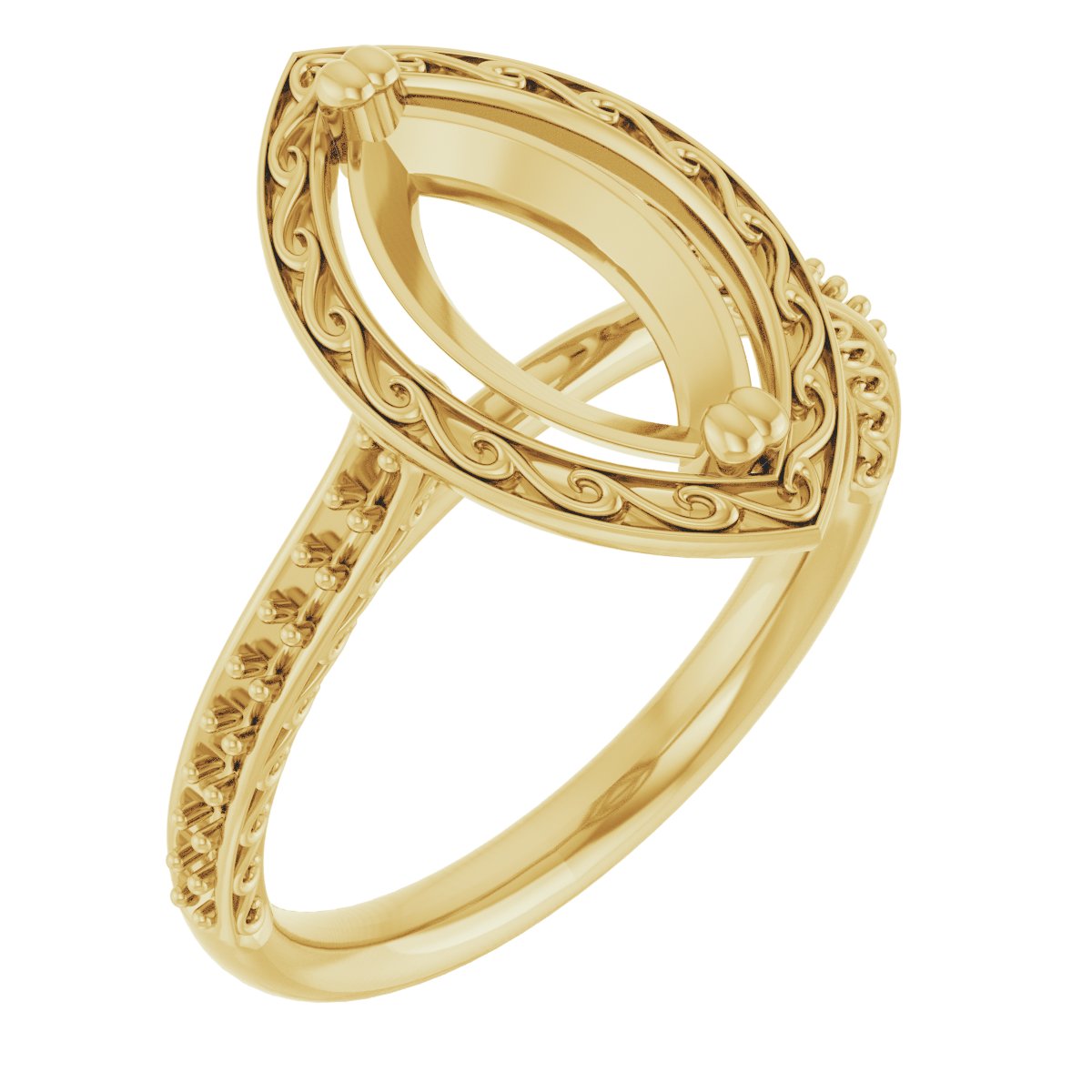 Twin-Prong Accented Engagement Ring
