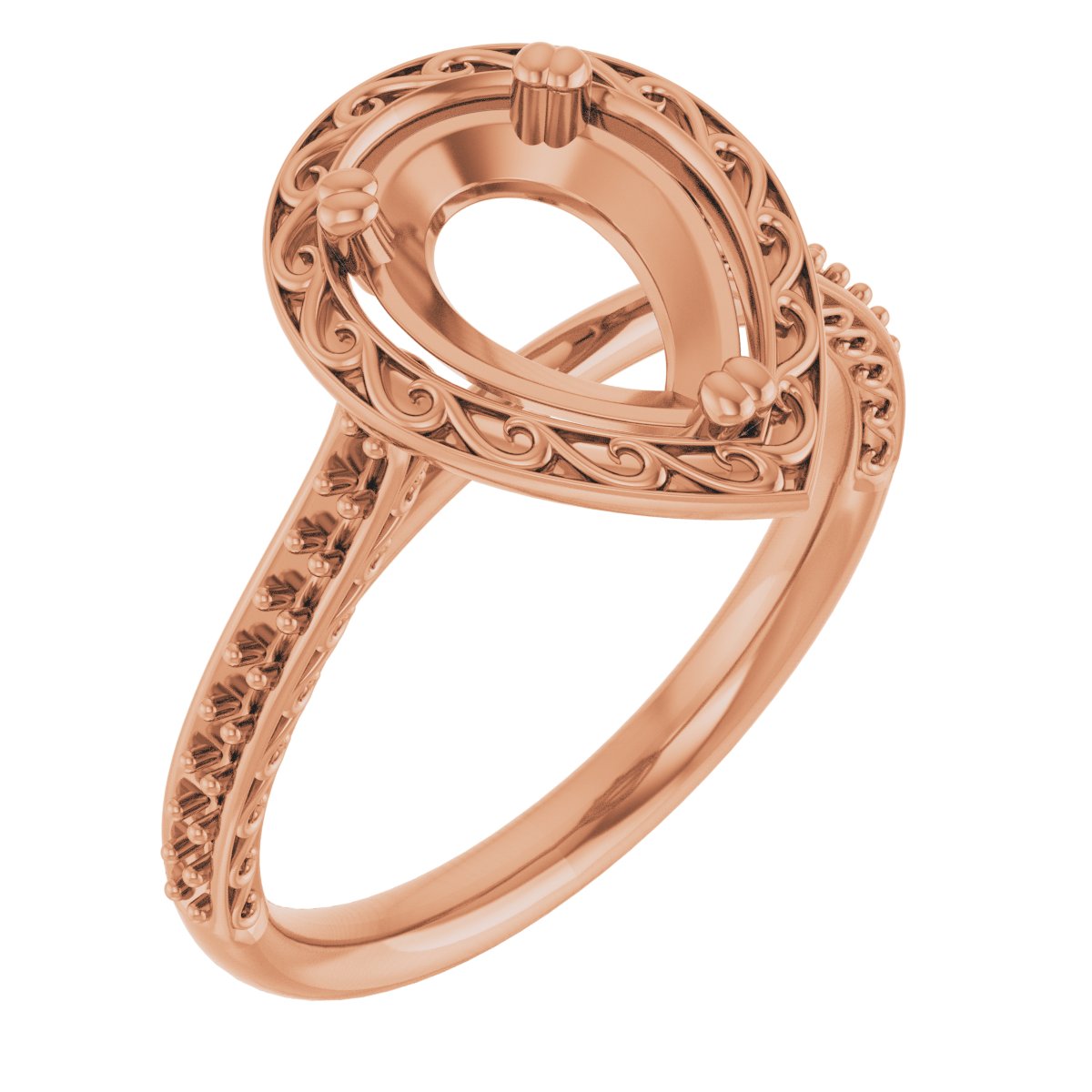 Twin-Prong Accented Engagement Ring