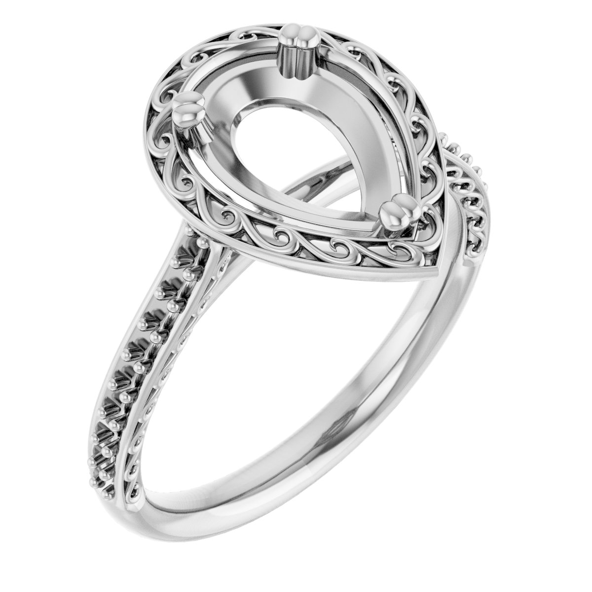 Twin-Prong Accented Engagement Ring