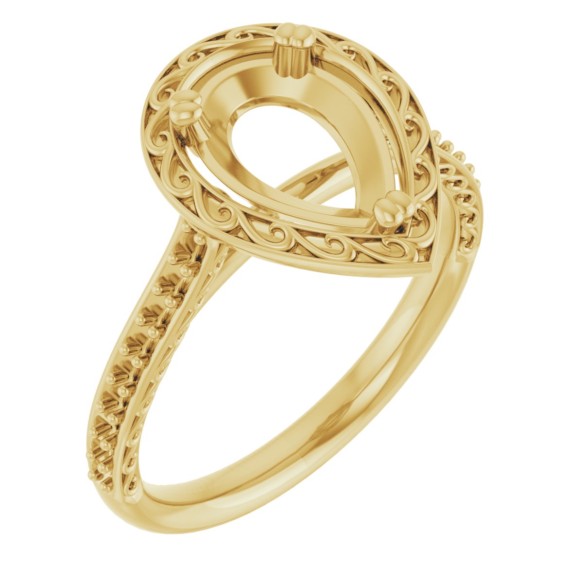 Twin-Prong Accented Engagement Ring