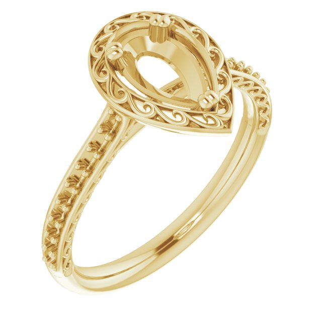 Twin-Prong Accented Engagement Ring