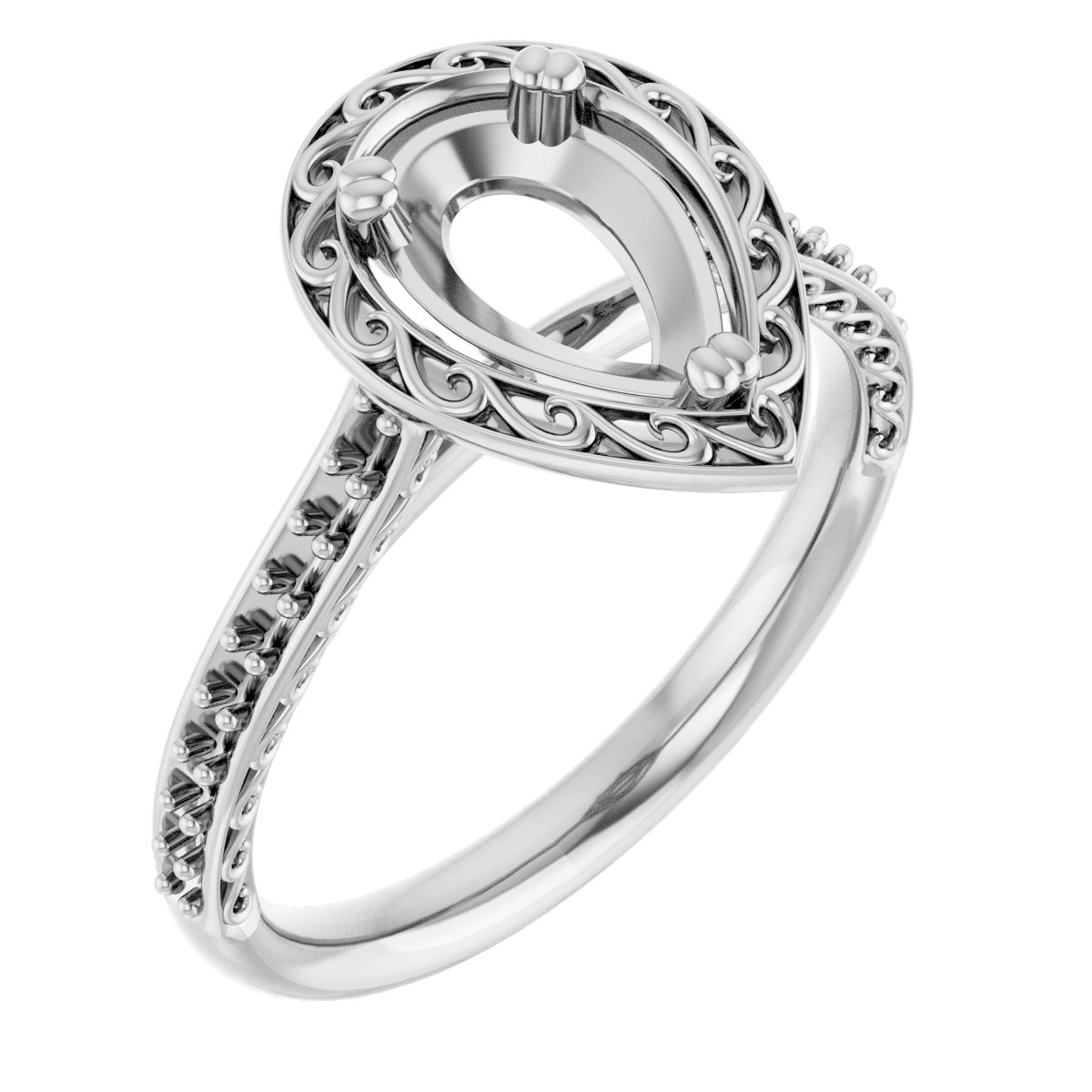 Twin-Prong Accented Engagement Ring