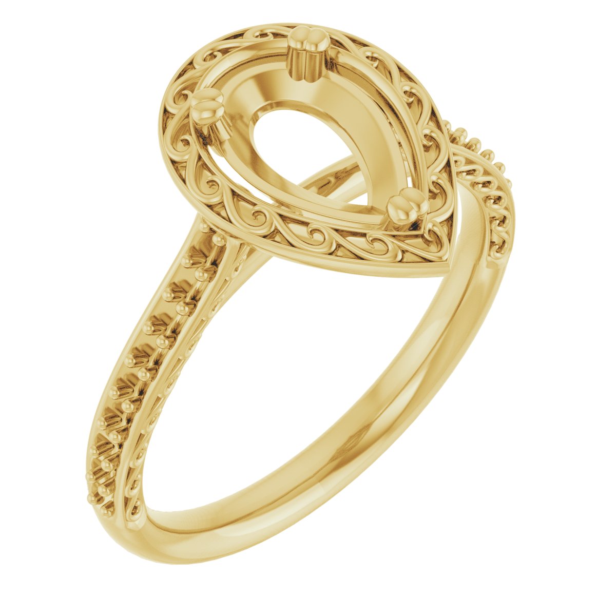 Twin-Prong Accented Engagement Ring