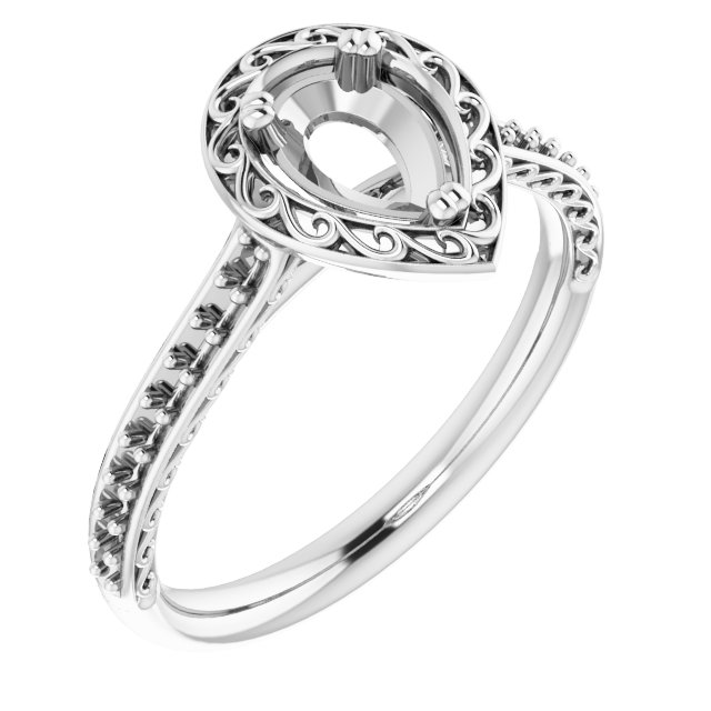 Twin-Prong Accented Engagement Ring