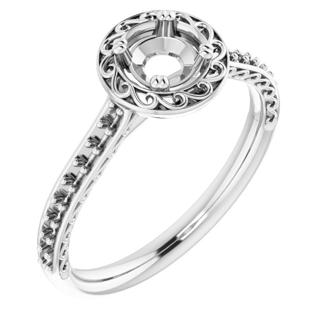 Twin-Prong Accented Engagement Ring