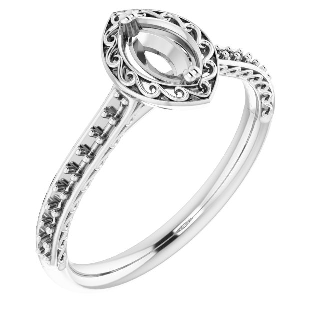 Twin-Prong Accented Engagement Ring