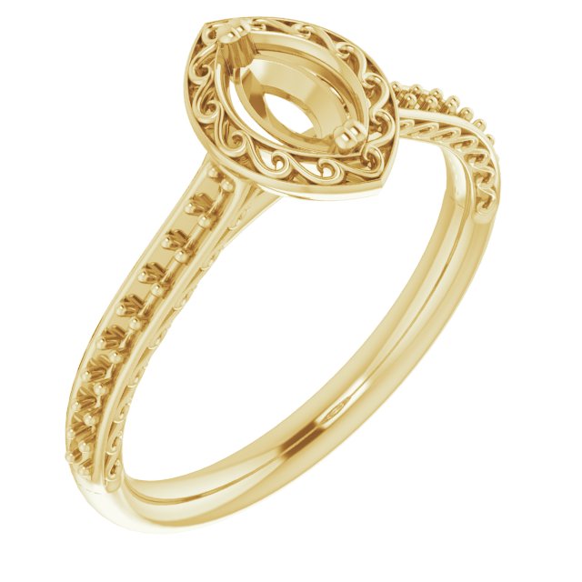 Twin-Prong Accented Engagement Ring