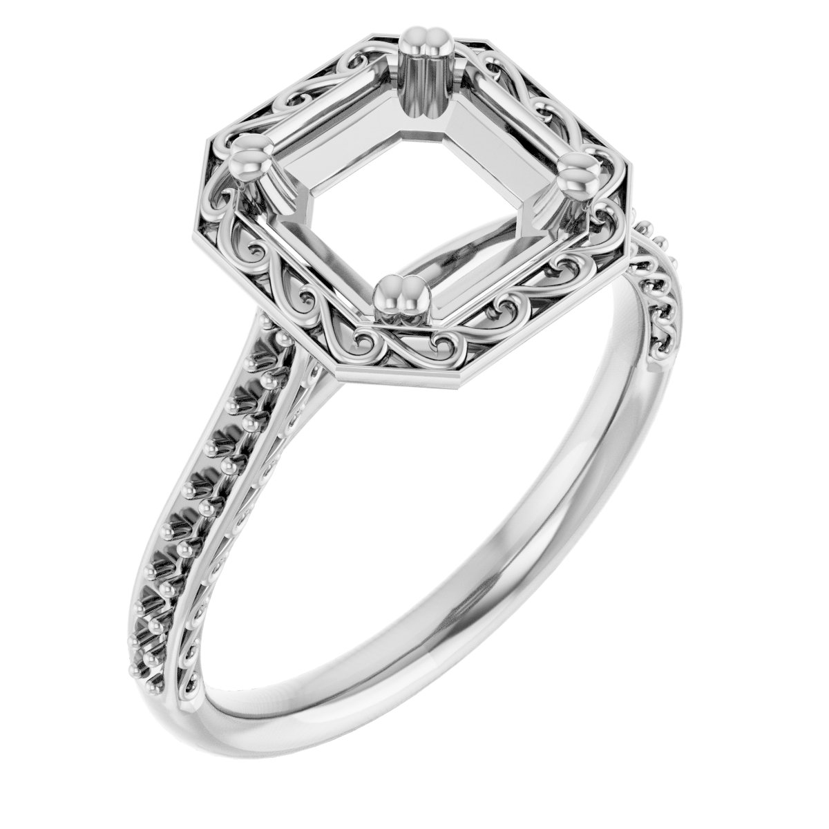Twin-Prong Accented Engagement Ring
