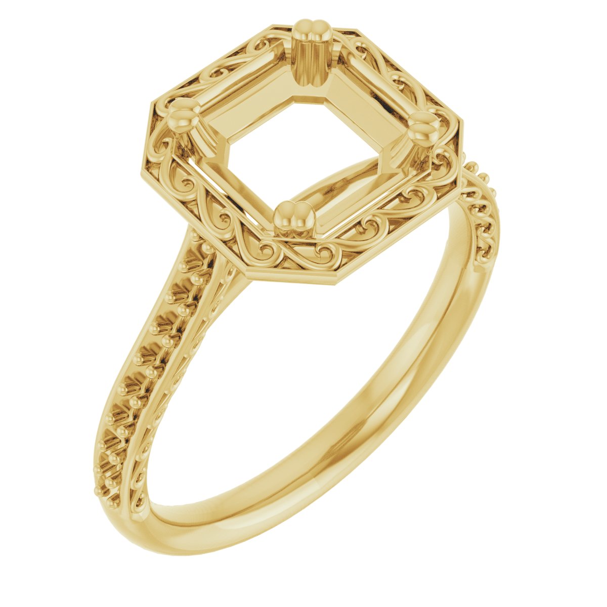 Twin-Prong Accented Engagement Ring