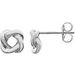 14K White 7x7 mm Knot Earrings