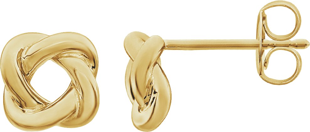 14K Yellow 7x7 mm Knot Earrings