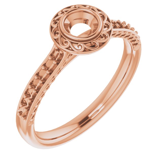 Bezel-Set Accented Scroll Engagement Ring