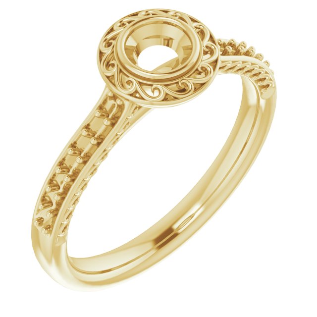 Bezel-Set Accented Scroll Engagement Ring