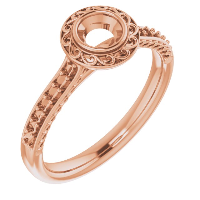 Bezel-Set Accented Scroll Engagement Ring