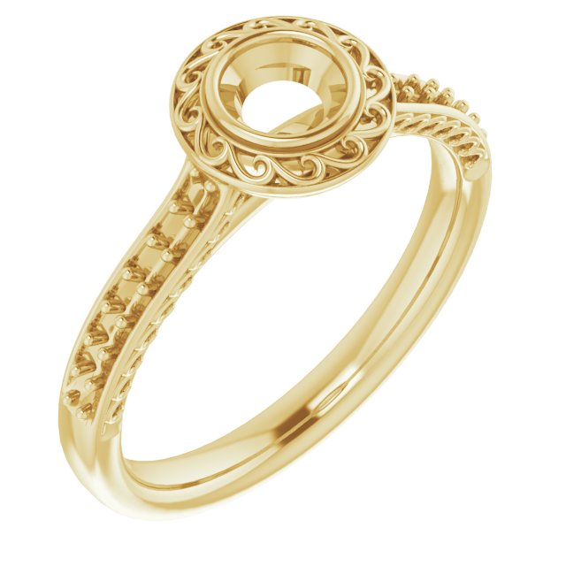 Bezel-Set Accented Scroll Engagement Ring