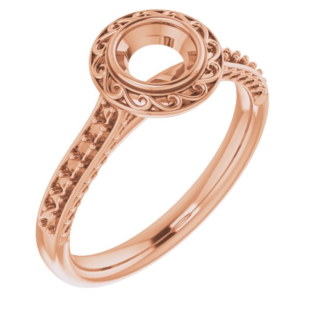 Bezel-Set Accented Scroll Engagement Ring
