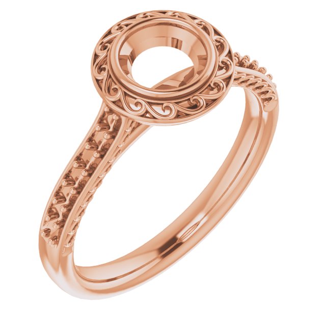 Bezel-Set Accented Scroll Engagement Ring