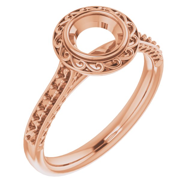 Bezel-Set Accented Scroll Engagement Ring