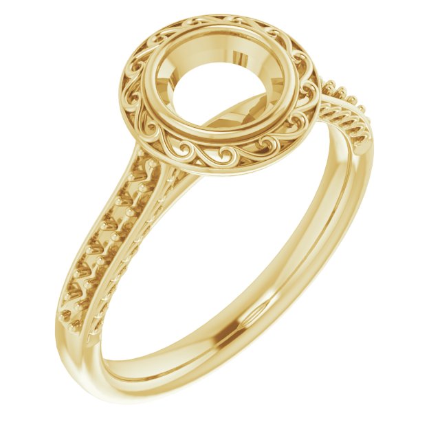 Bezel-Set Accented Scroll Engagement Ring