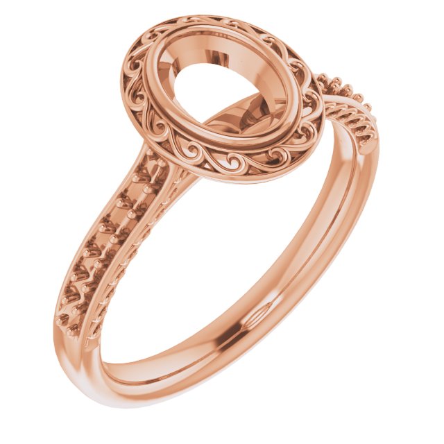 Bezel-Set Accented Scroll Engagement Ring