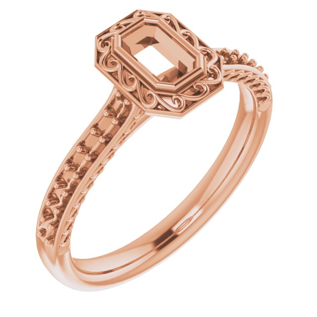 Bezel-Set Accented Scroll Engagement Ring