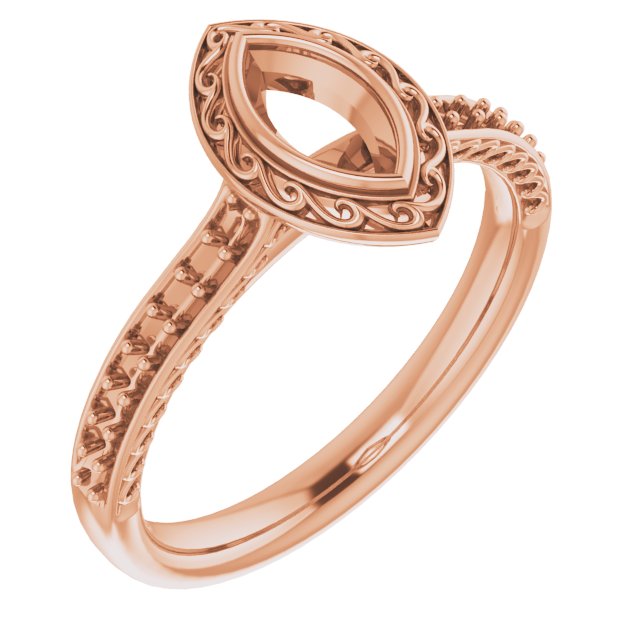 Bezel-Set Accented Scroll Engagement Ring