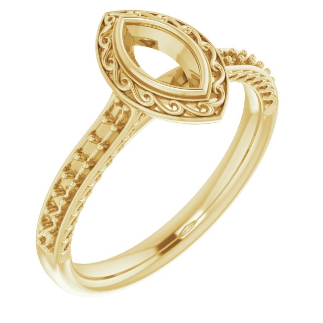 Bezel-Set Accented Scroll Engagement Ring