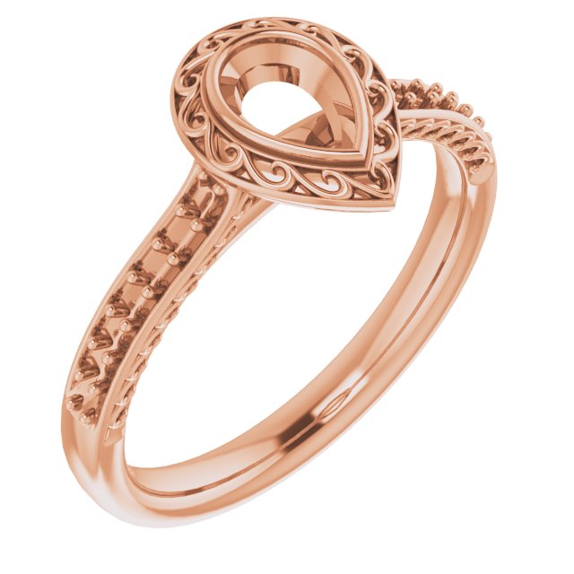 Bezel-Set Accented Scroll Engagement Ring
