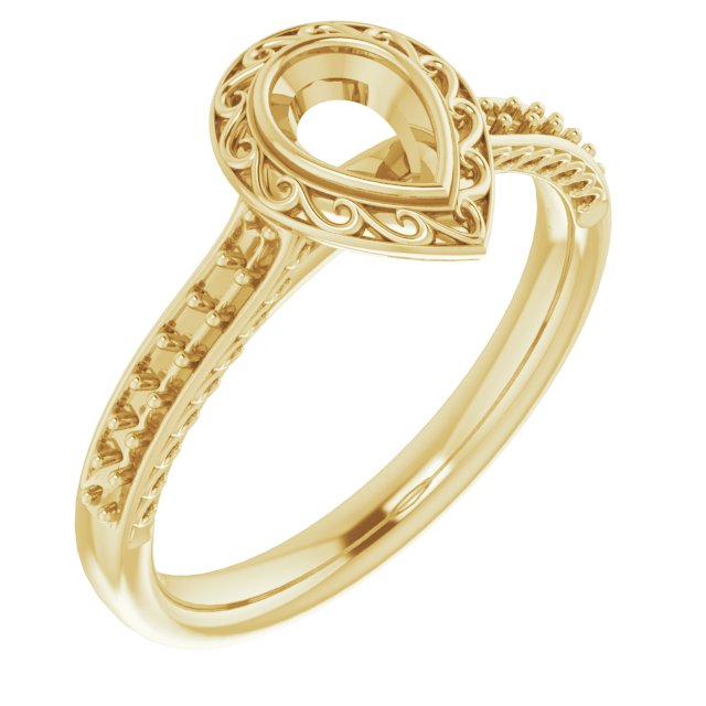 Bezel-Set Accented Scroll Engagement Ring
