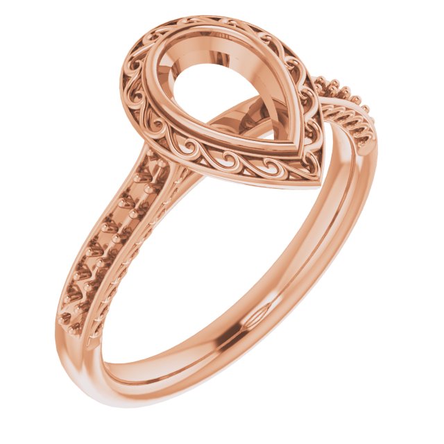 Bezel-Set Accented Scroll Engagement Ring