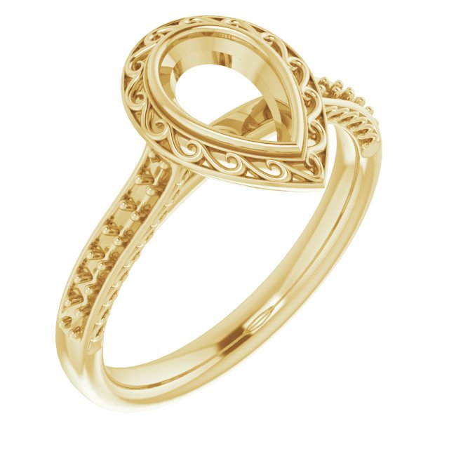Bezel-Set Accented Scroll Engagement Ring