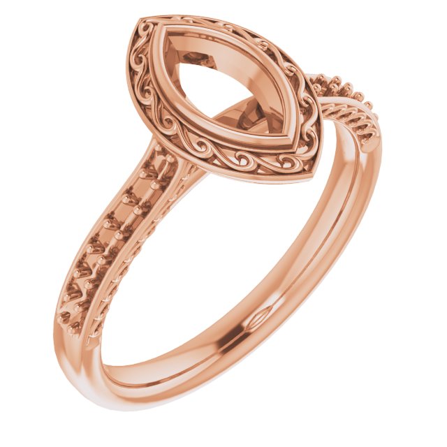 Bezel-Set Accented Scroll Engagement Ring