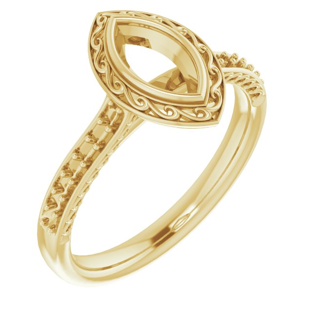 Bezel-Set Accented Scroll Engagement Ring