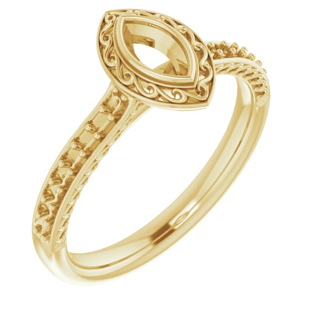 Bezel-Set Accented Scroll Engagement Ring