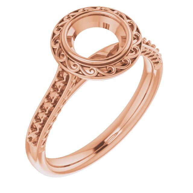 Bezel-Set Accented Scroll Engagement Ring
