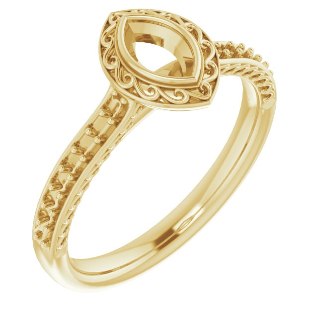 Bezel-Set Accented Scroll Engagement Ring
