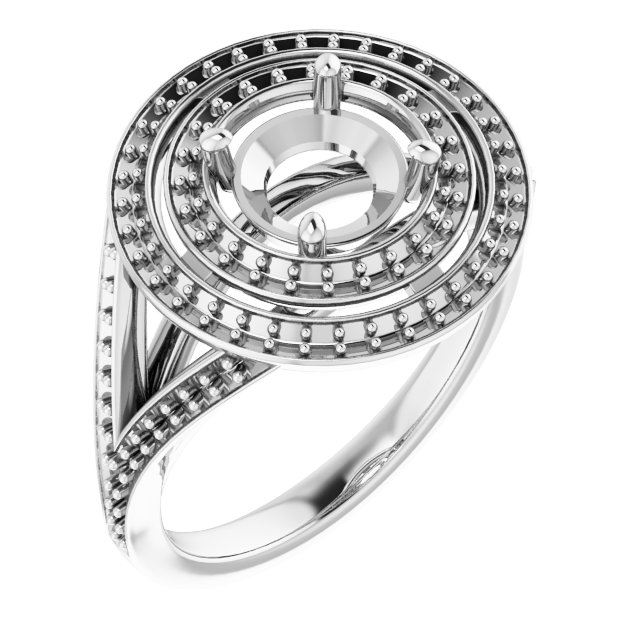Double Halo-Style Engagement Ring
