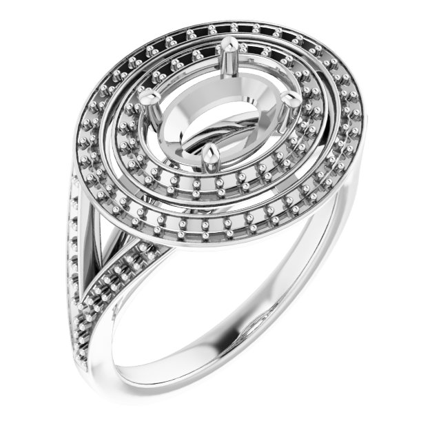 Double Halo-Style Engagement Ring