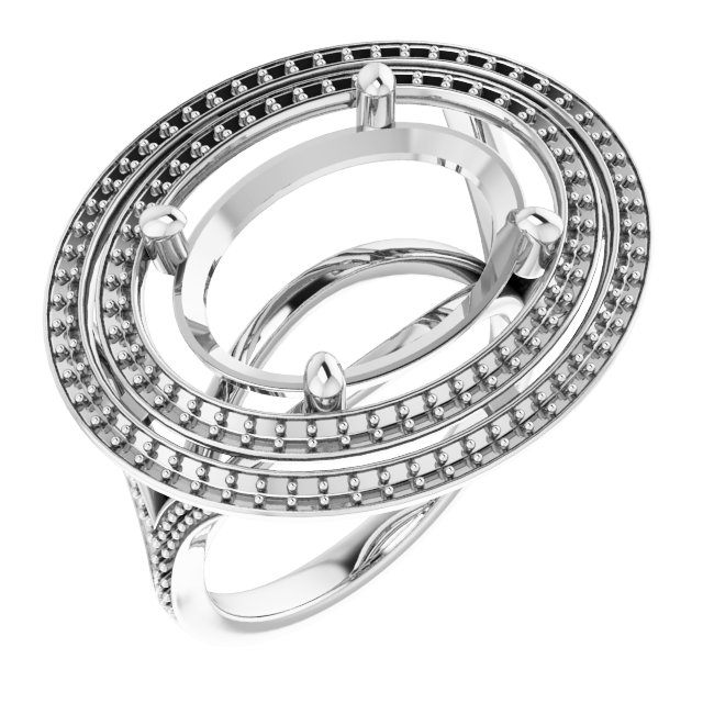 Double Halo-Style Engagement Ring