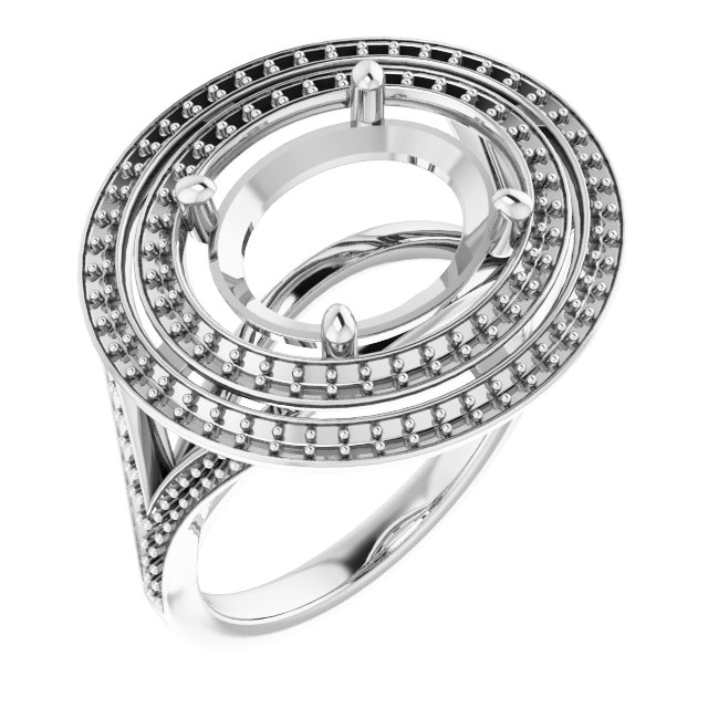 Double Halo-Style Engagement Ring
