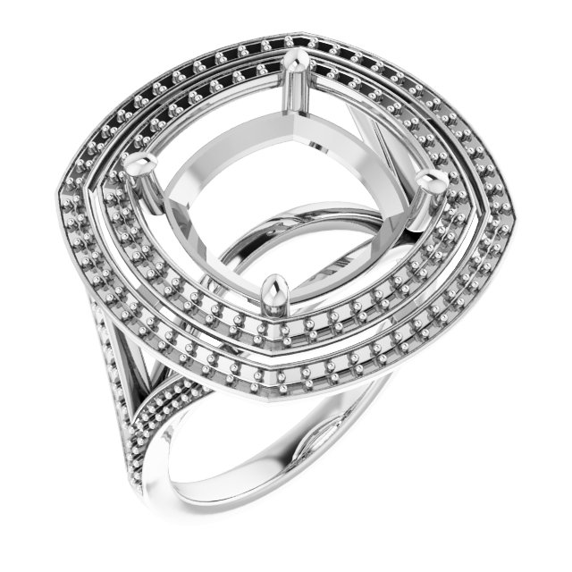 Double Halo-Style Engagement Ring