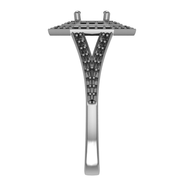 9 mm Square Engagement Ring Mounting view 4