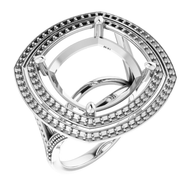Double Halo-Style Engagement Ring